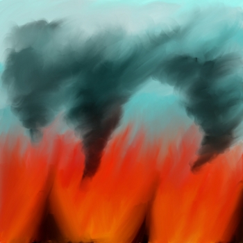 Letting the colours of your emotions flow onto paper may look like this. Firescape by wcmopp on deviantart.com